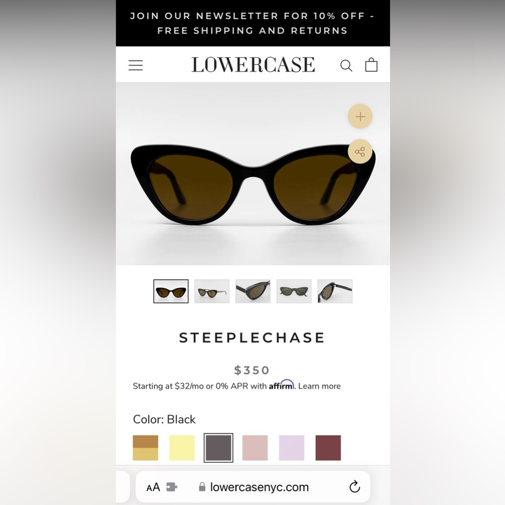 Brand NEW Lowercase Eyewear Steeplechase Sunglasses